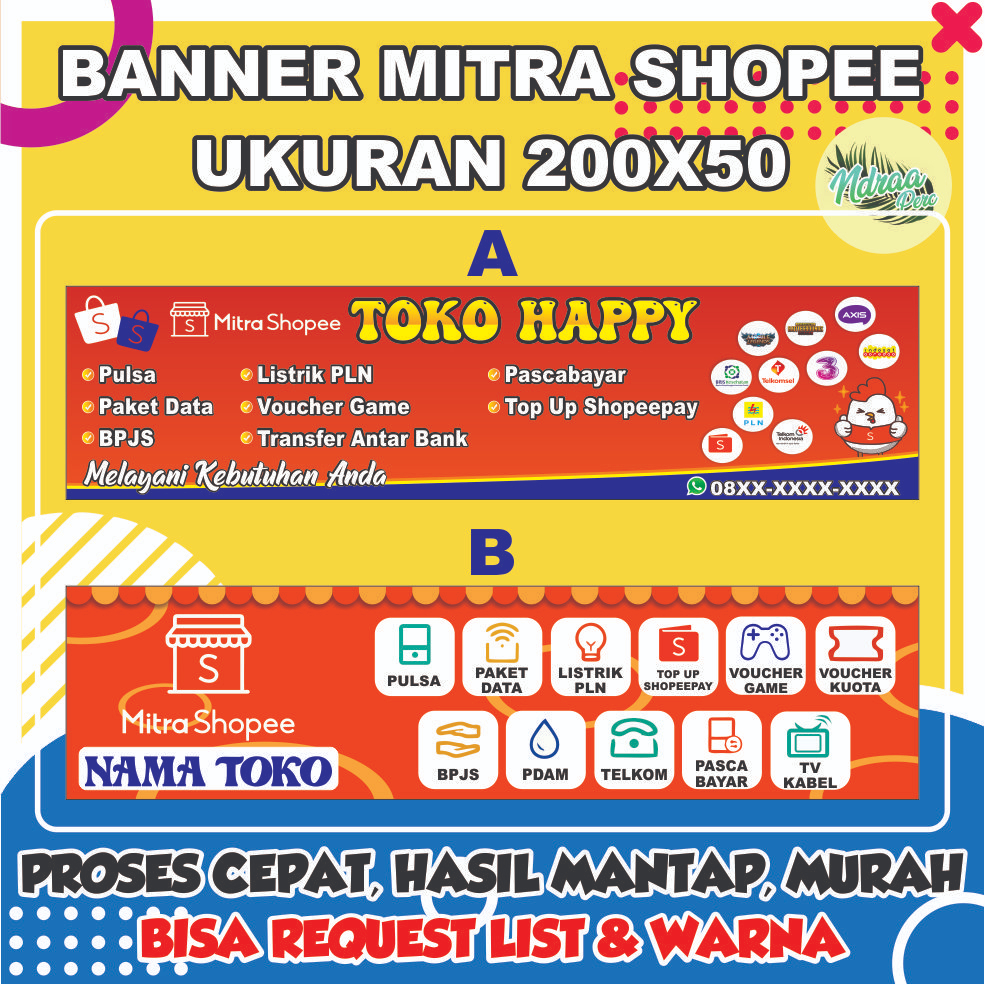 Banner Mitra Shopee Ukuran 200X50