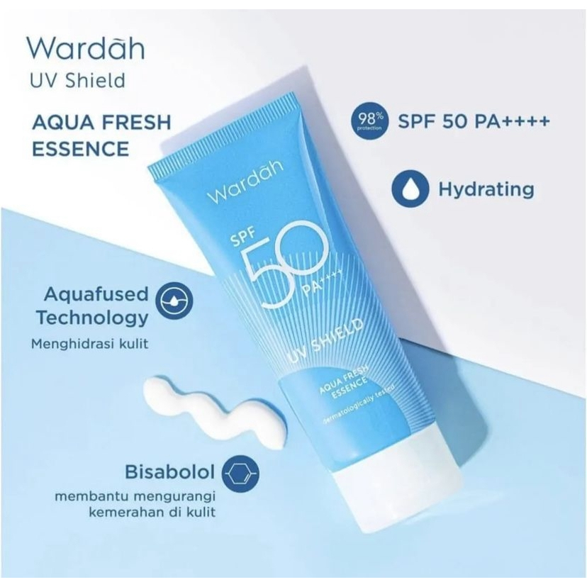 WARDAH UV Shield Essential SPF30PA+++ | Aqua Fresh Essence | Active Protection Serum SPF 50 PA++++