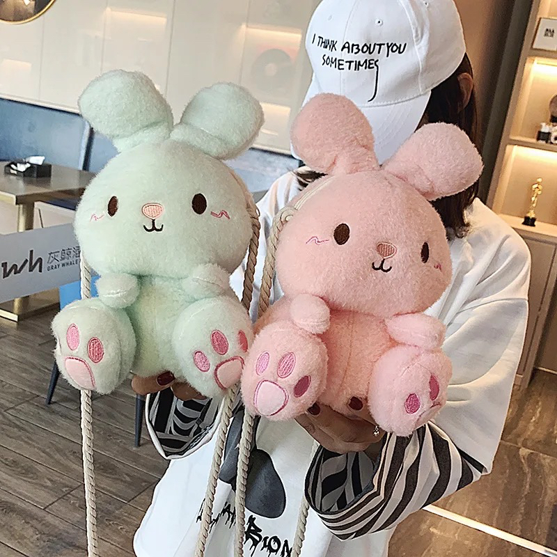 PROMO SALE 7.7 - TAS SELEMPANG BAHU MODEL BONEKA BABY BUNNY BERUANG BULU GEMOY PELUK MERANGKUL ARISTA KEKINIAN