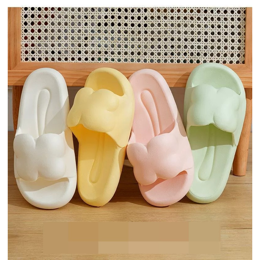 Sandal Slip On Wanita PVC Cute Rabbit Sendal Kelinci Rumah Nyaman Slipper Korea Soft Rubber Non Slip / Selop Wanita Sandal Jelly Slop Wanita Perempuan Gadis Impor Murah Kualitas