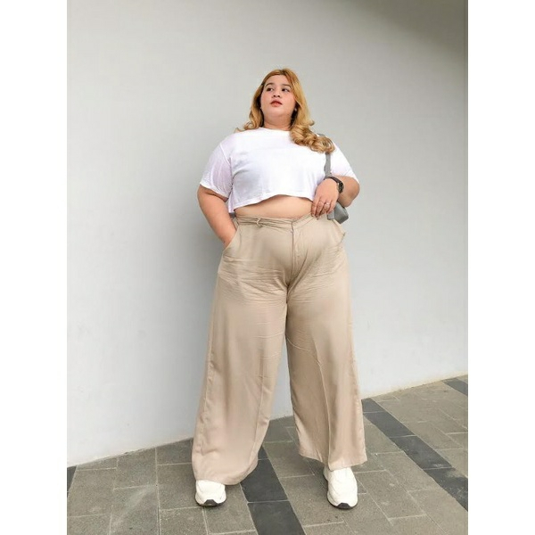 Kulot Wanita Jumbo Anti Kusut Bahan Jatuh - Celana Kulot Wanita Jumbo BB 35 -125 KG