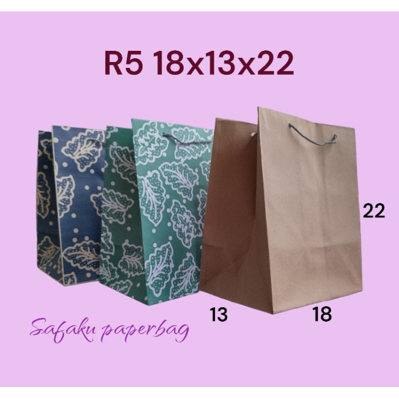 

PAPERBAG R5 18x13x22 paper bag hajatan, souvenir, pernikahan