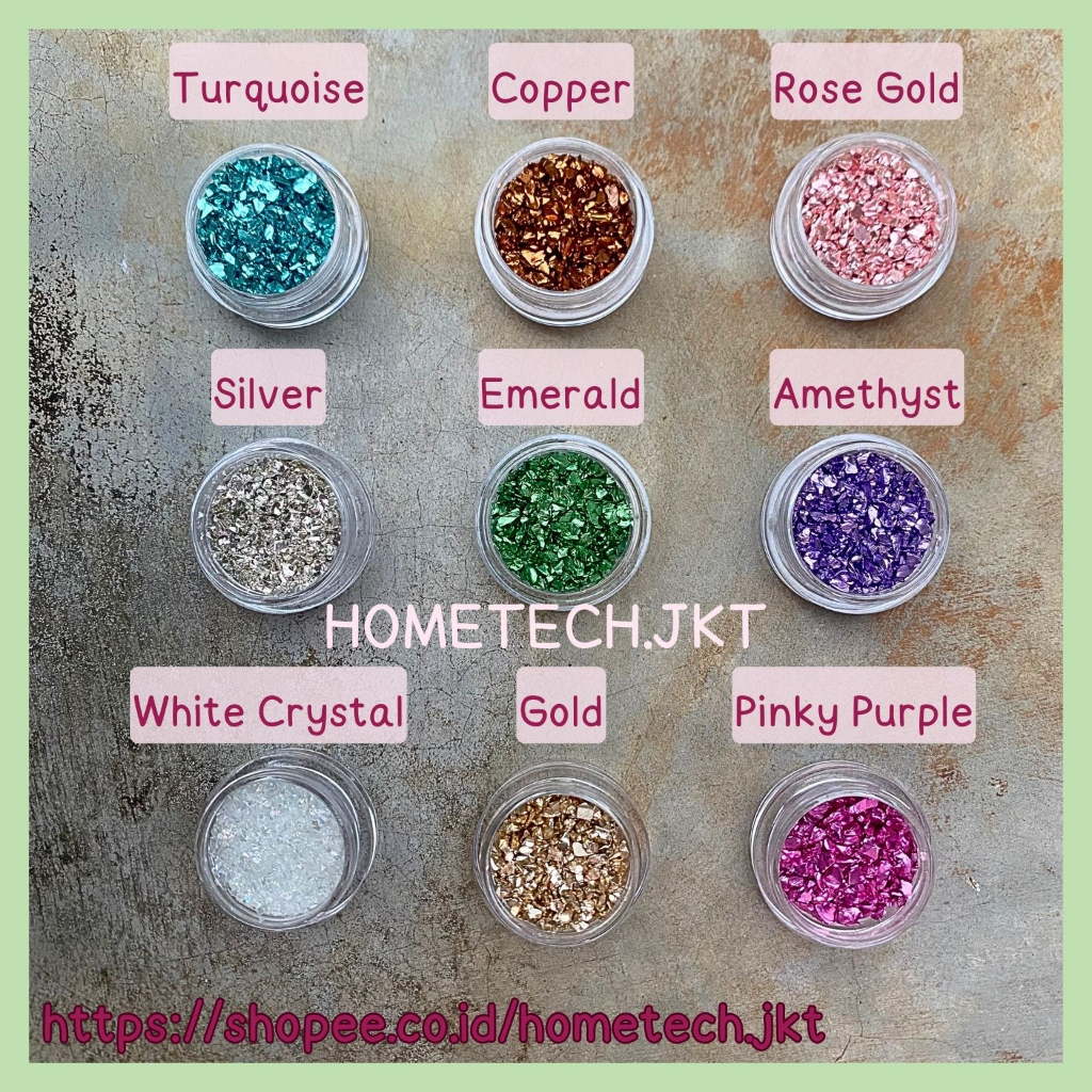 Batu Pecahan Kaca Hiasan Resin | Serpihan Kaca Resin Coaste DIY Craft | Glass Stone Dekorasi Art