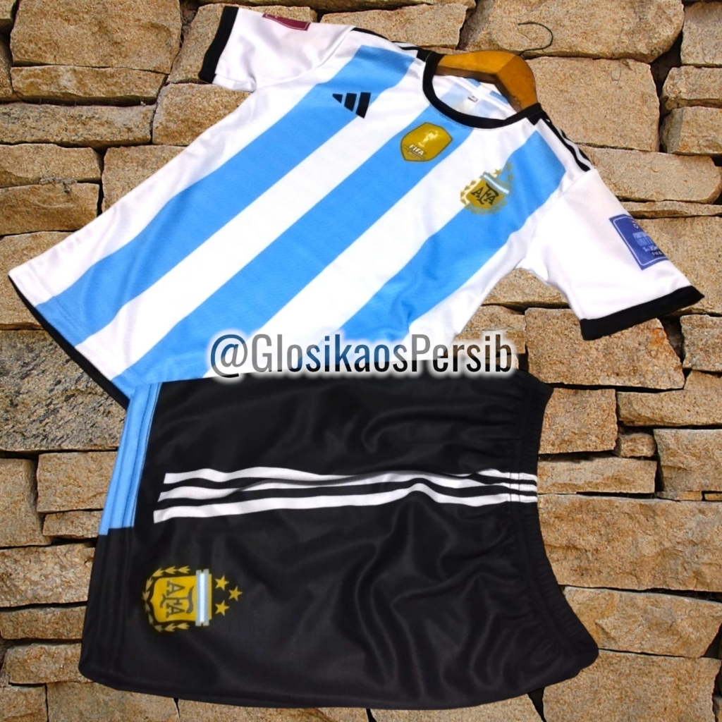 BEST SELLER Baju bola anak messi argentina setelan bisa request nama