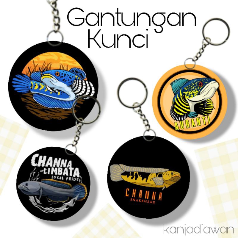 Gantungan kunci Channa Fish Snakehead Keychain