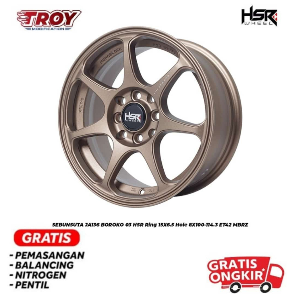 Velg HSR SEBUNSUTA JA136 BOROKO 03 Velg Mobil Brio,Yaris,Avanza,Sigra Terbaru