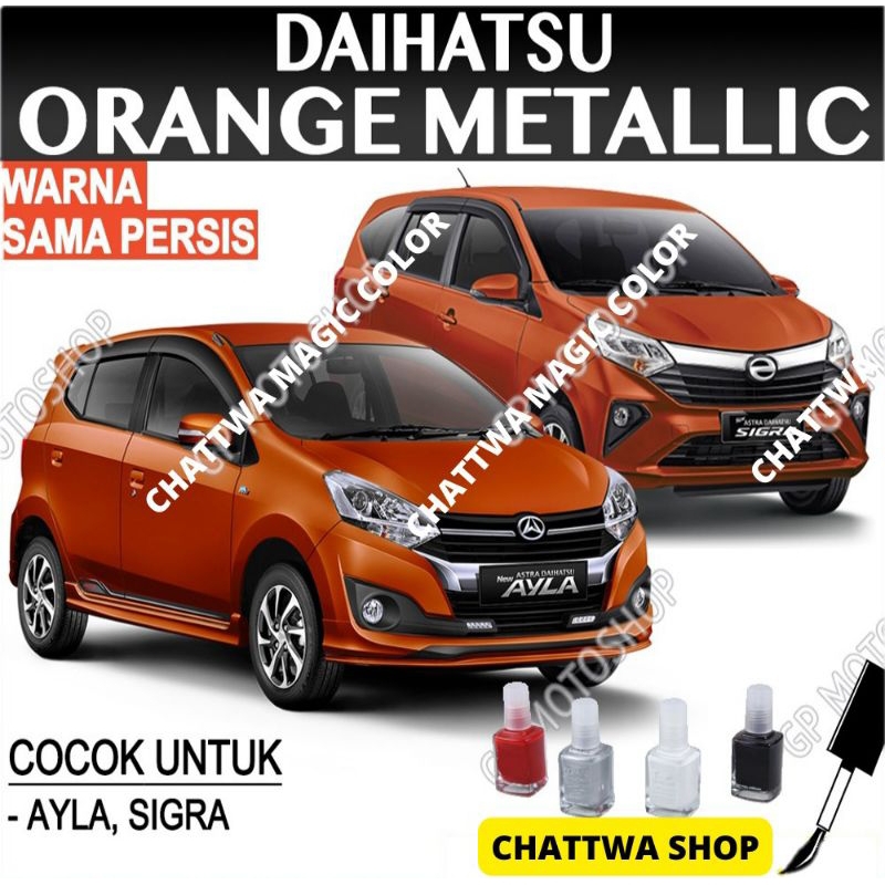 TOYOTA ORANGE METALLIC CAT OLES PENGHILANG BARET LECET MOBIL YARIS CALYA SIENTA ORANGE METALIK