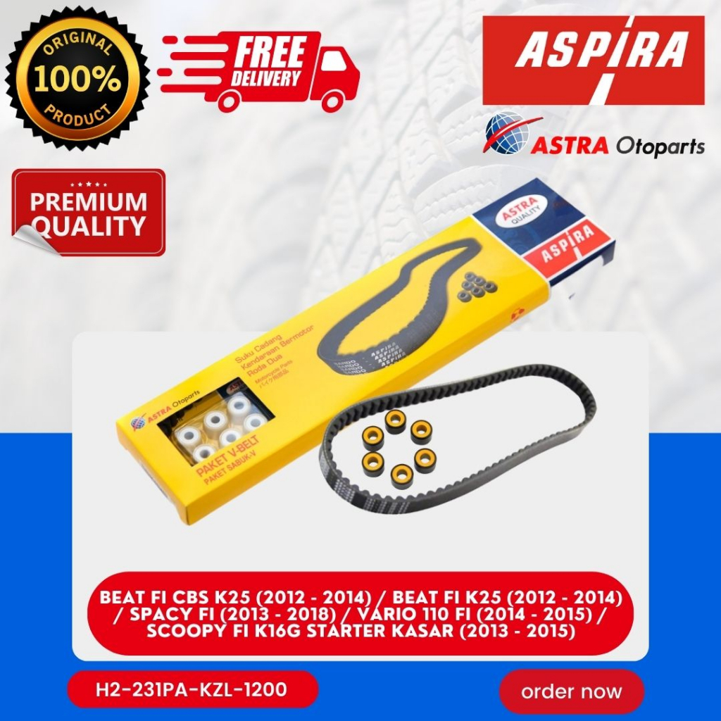 [READY COD] V-BELT ASPIRA / VANBELT + ROLLER ASPIRA / FANBELT VAN BELT V BELT VARIO 110 FI SCOOPY FI