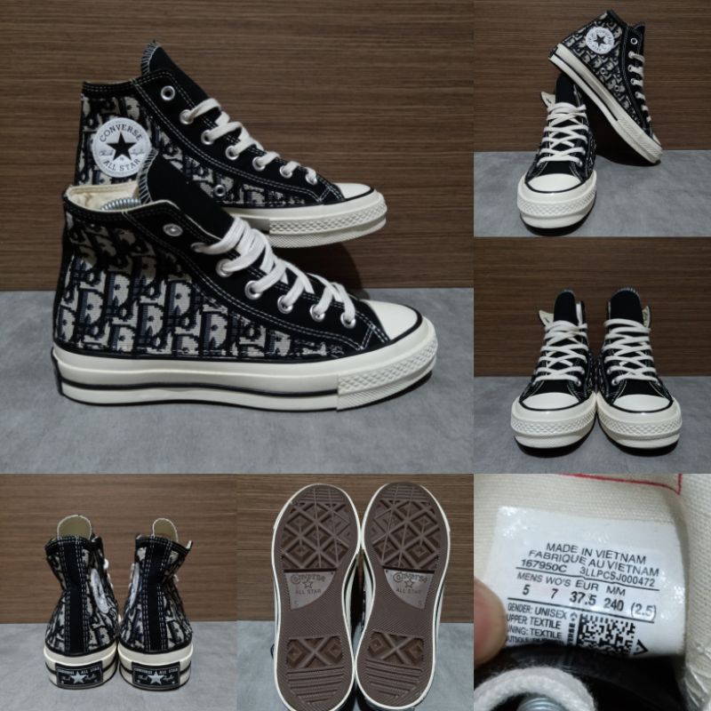 Sepatu Converse x Dior, size 37.5