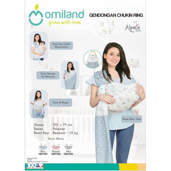 Omiland Gendongan Bayi Samping Chukin Multifungsi (bisa u/ newborn) Alpaca Series - OB 57201 - 4