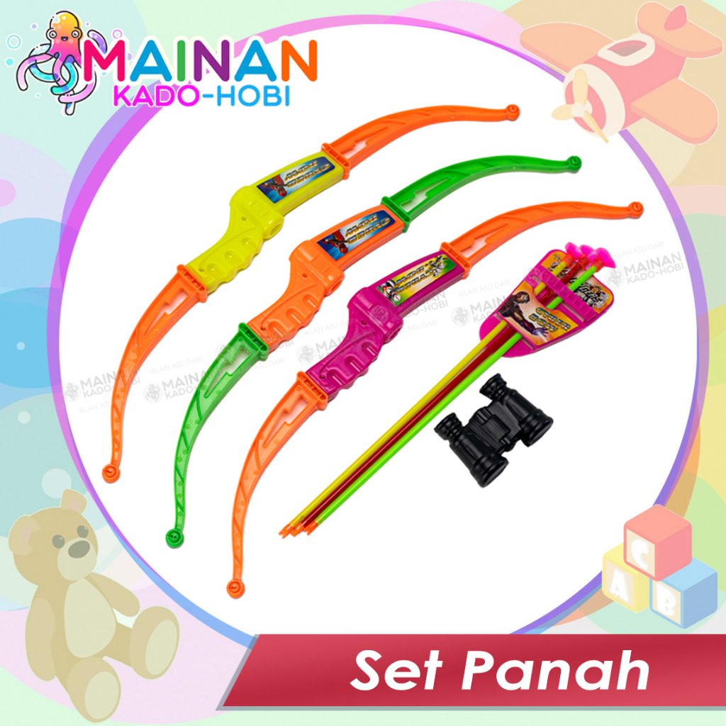 1 SET MAINAN ANAK LAKI ALAT BUSUR PANAH TEROPONG KARAKTER LUCU