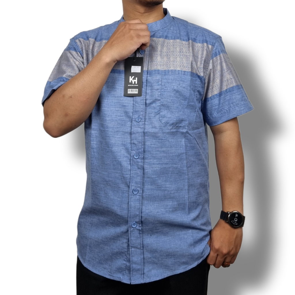 Kemko Dewasa KH New Kemeja Koko Pria Lengan Pendek Polos Katun Premium Ada Ukuran Jumbo High Quality