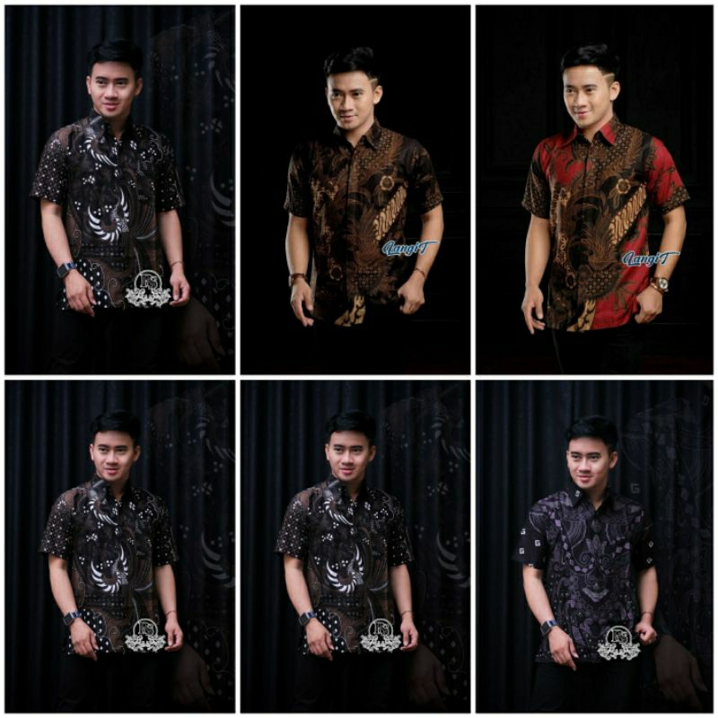 SIZE M L XL XXL BSWART Batik HRB026 Kenongo Hem Pendek Padi Pekalongan M L XL Batik Pria MURAH