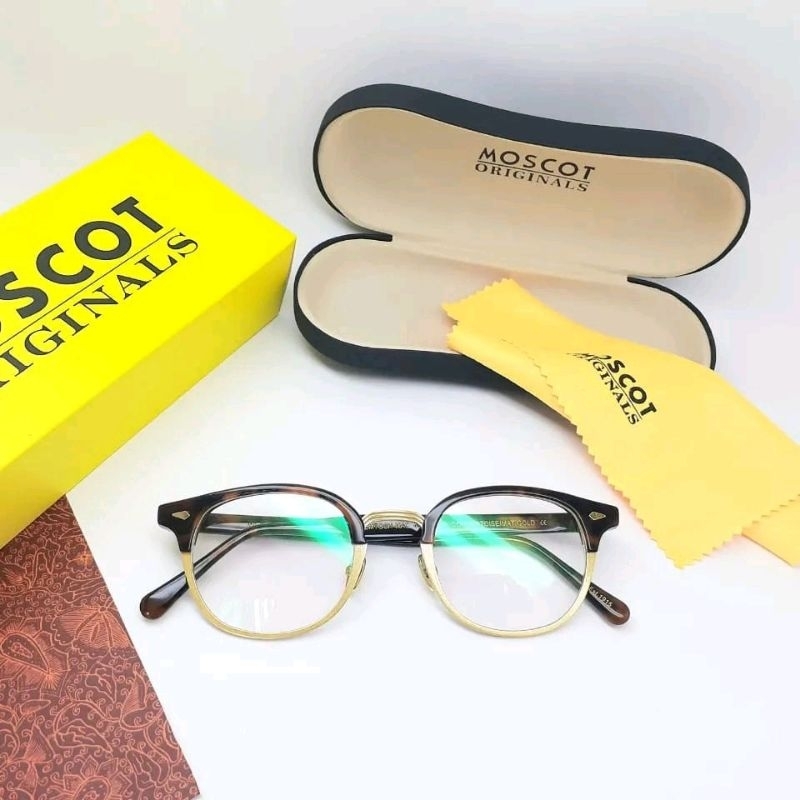 Kacamata Moscot Lemtosh Mac tortoise glossy frame / gold list glasses