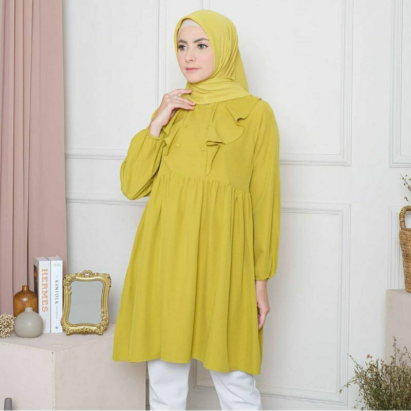Tunik wanita premium / mona tunik / atasan wanita panjang / tunik crepe premium