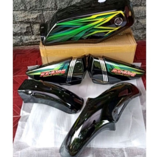 Full set body yamaha rx king costume th 2005 bahan baja carbon - set bodi yamaha rx king custome 200