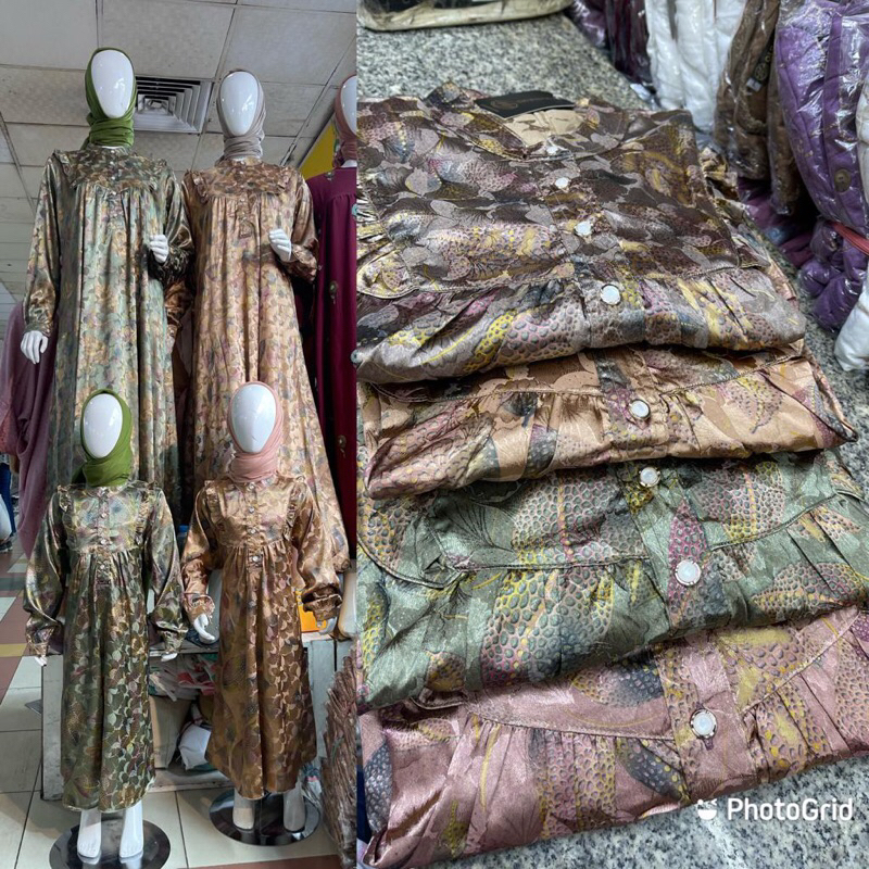 Jasmine dress couple Moms and kids gamis motif armany silk basic terlaris olivia mj