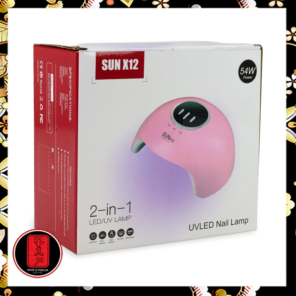 Biutte.co SUN Pengering Kutek Kuku UV LED Nail Dryer 54 W - X12 - Pink