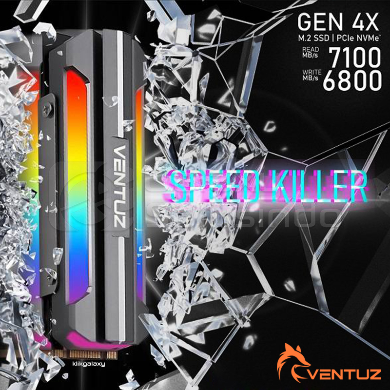 VENTUZ FORCE-X RGB 1TB M.2 2280 NVMe PCie Gen4 SSD