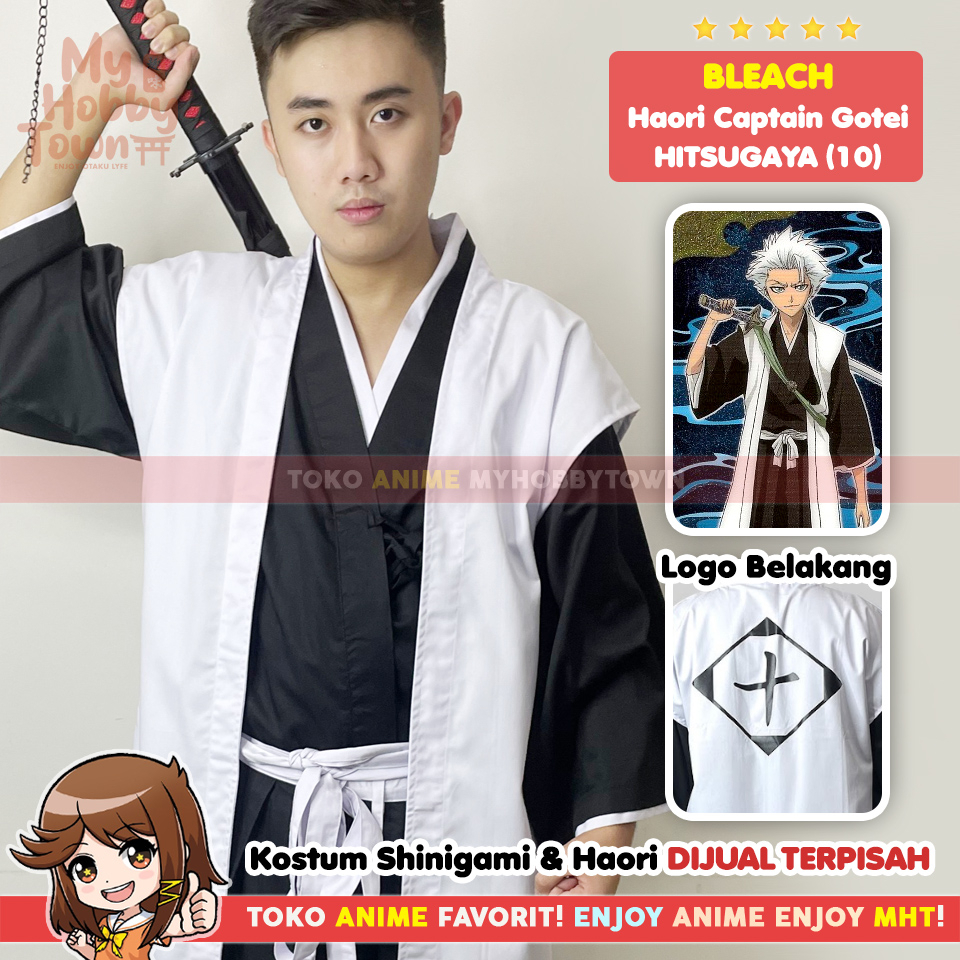 Jubah Haori Anime Bleach Gotei 13 Hitsugaya Toshiro 10 Kostum Cosplay