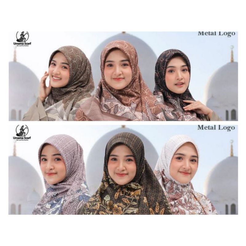 Jilbab/ Hijab Umama Miracle Metal Logo Segiempat Laser Cut Syar'i - 130x130