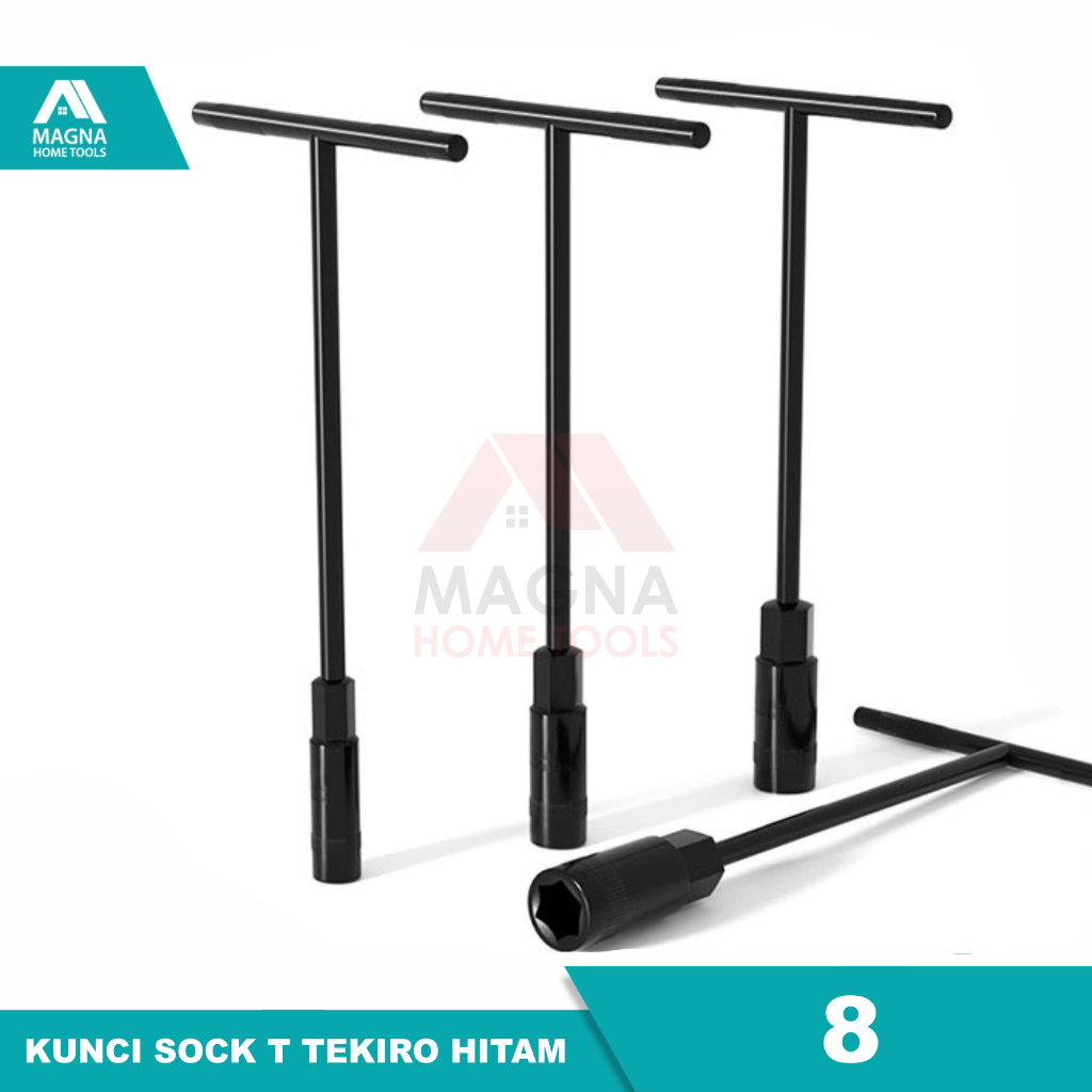 KUNCI SOCK T TEKIRO HITAM 8 MM [ASLI]