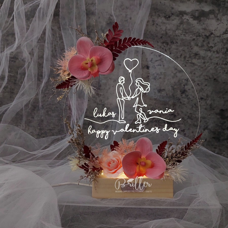 Lampu Akrilik/Bunga Papan Mini | Kado Wisuda/Anniversary/Valentine