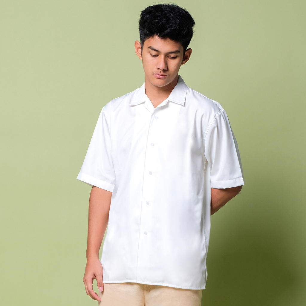 Orca Kemeja Pendek Ediz Relaxed Shirt Cloudy White