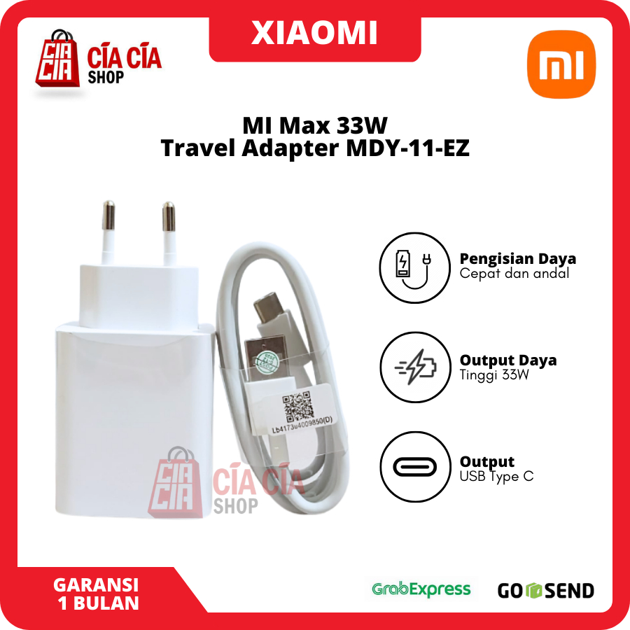 Charger Xiaomi 33W Turbo Charge 33 Watt Type C Xiaomi Redmi Note 9 10 Pro Poco F2 F3 Pro Mi10 Mi11