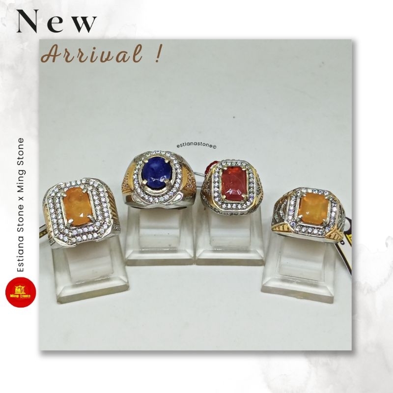 [SERBA 160RB] CINCIN PRIA + BATU PERMATA || 100% NATURAL || RUBY SAFIR ZAMRUD TOPAZ KECUBUNG IOLITE