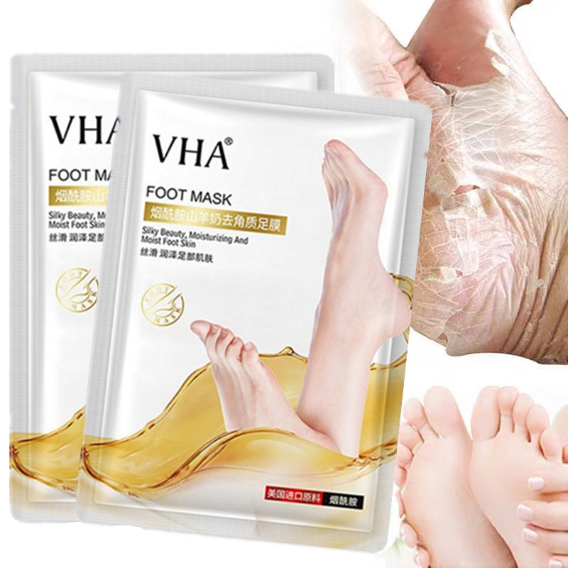 Goat Milk Exfoliating Hand/Foot Mask Pedicure Socks Feet Care Peeling Scrub Remove Dead Skin Calluses Anti Crack Heel Foot Patch 1pairs=2pcs