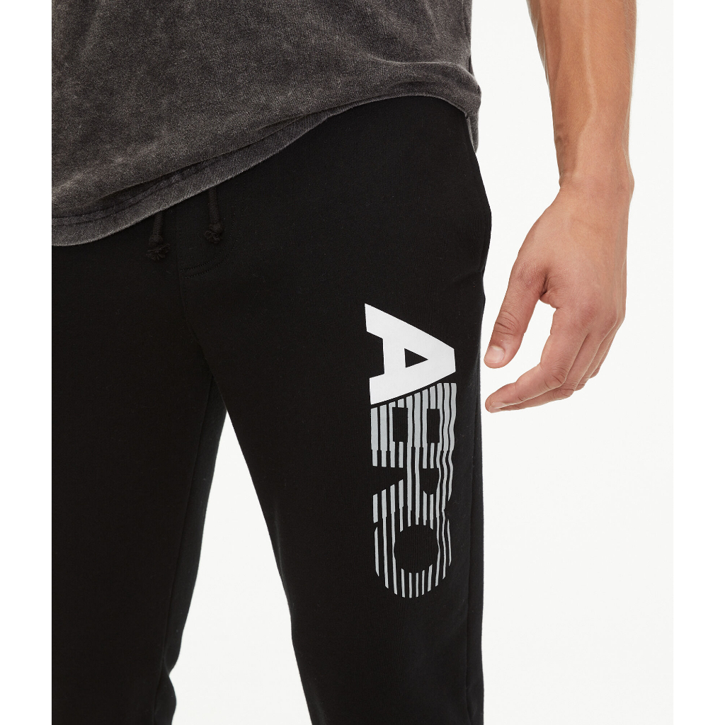 AEROPOSTALE Men Joggers Sweatpants Pria High Quality Fleece Original Black Hitam