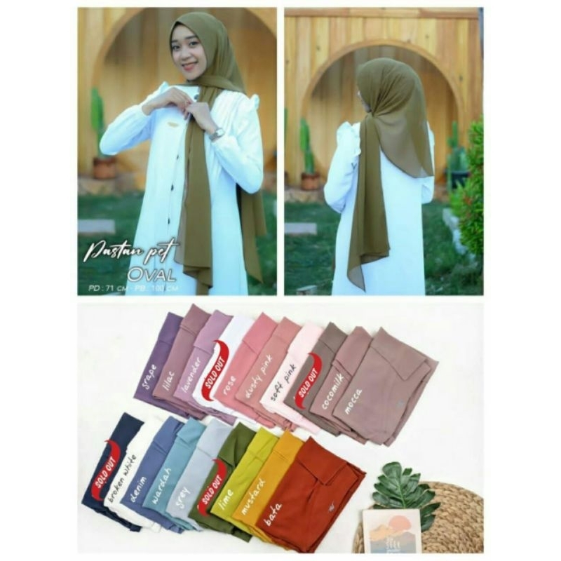 Nawa Hijab Pashmina Instan Oval Ceruty Babydoll Premium Pet Antem