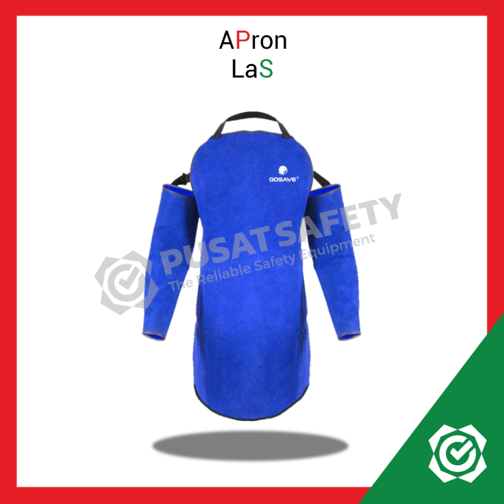 Apron Las Gosave Pelindung Dada dan Lengan Biru