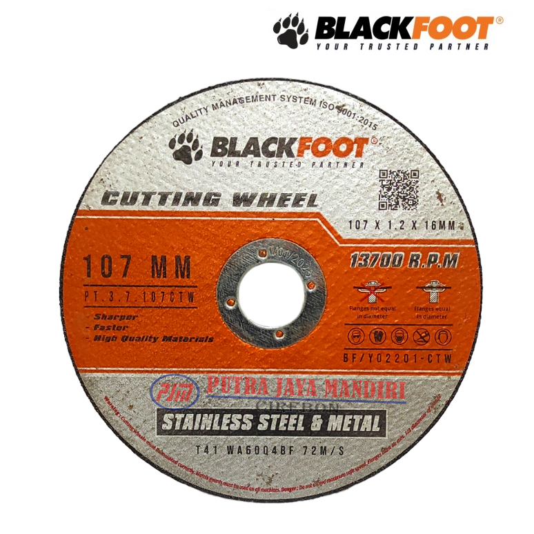 Blackfoot Batu Potong 4 Inch Batu Potong Gerinda Cutting Wheel 4&quot; 107x1.2x16 Mm