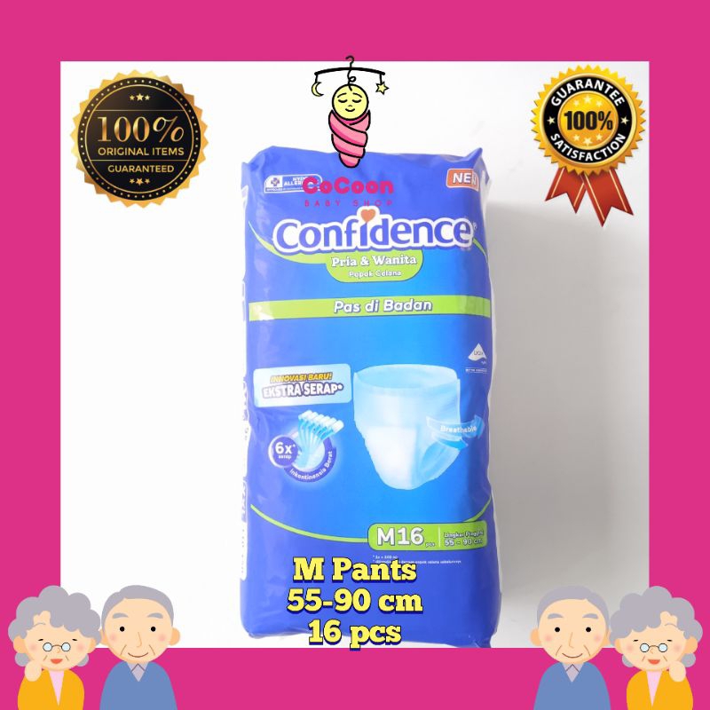 Popok Celana Dewasa Confidence Heavy Flow Pants Ekstra Serap M16 M 16