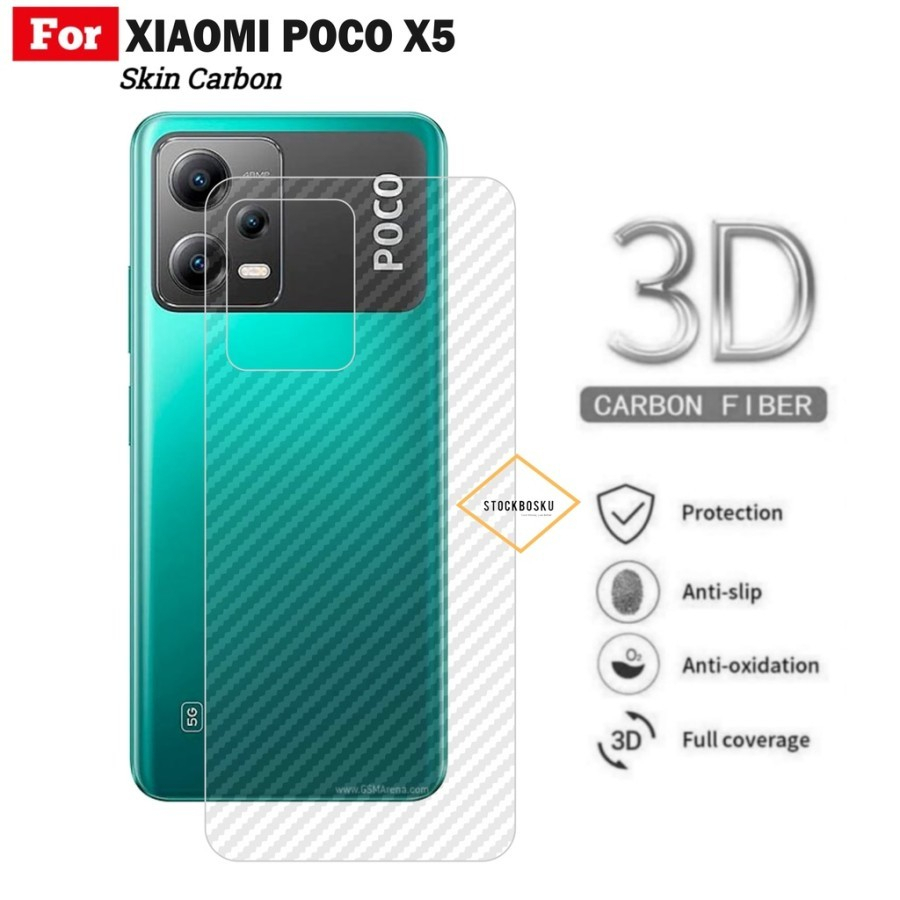 Garskin POCO X5 5G X3 NFC X3 PRO Back Skin Carbon Anti Gores Belakang