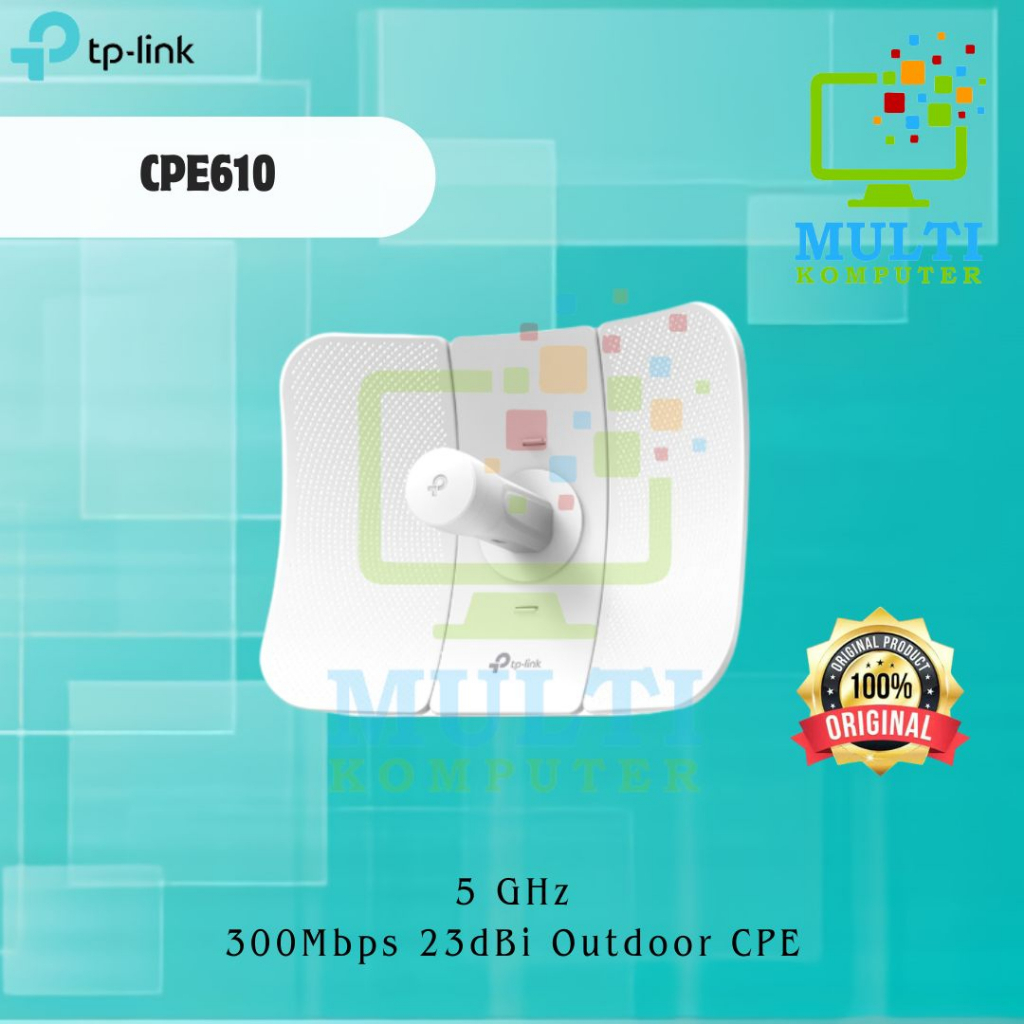 TP-LINK CPE610 5GHz 300Mbps 23dBi Outdoor CPE - TP LINK CPE 610 PUTIH