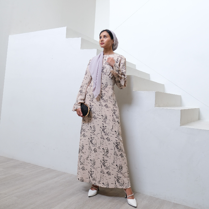 [ Raya Collection ] Farah Mock Neck Long Dress