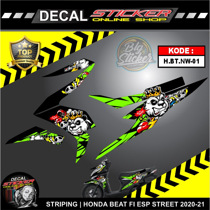 Stiker HONDA BEAT DELUXE striping BEAT DELUXE 2020-2021 motor HONDA motor sticker motif karakter pan