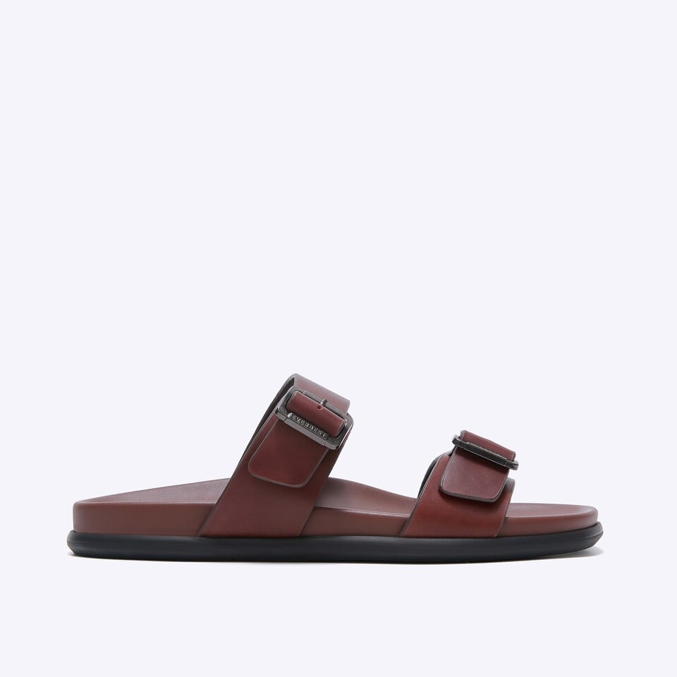 EM53 SANDAL SLIDE EVERBEST PRIA ORIGINAL CASUAL KULIT BRANDED COKLAT BROWN