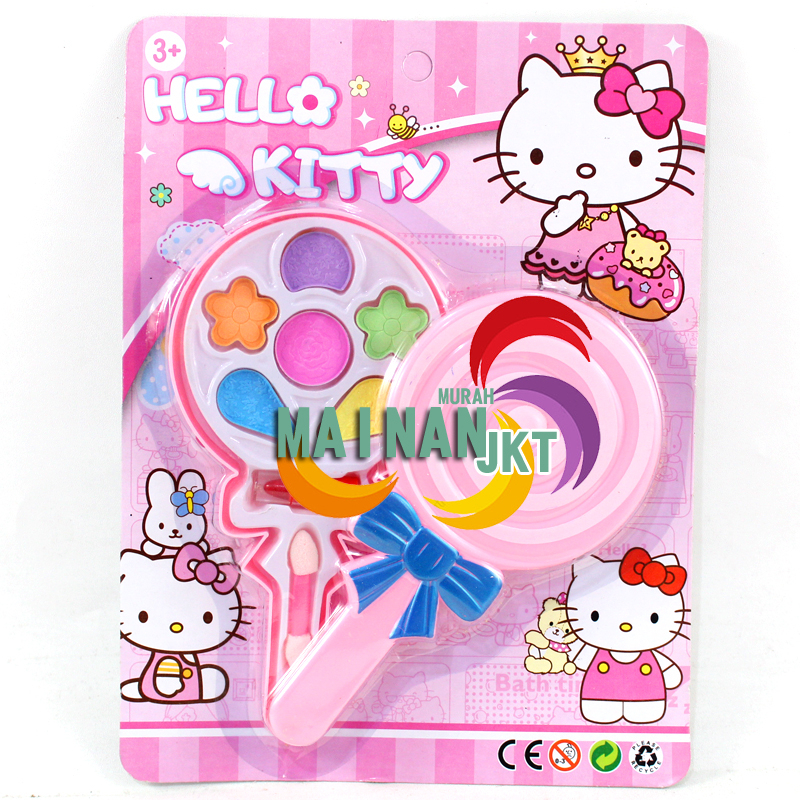 MAINANKEI MAINAN ANAK MURAH MAKEUP LOLIPOP HELLO KITTY 529-53 KOSMETIK SALON ANAK PEREMPUAN LIPSTIK