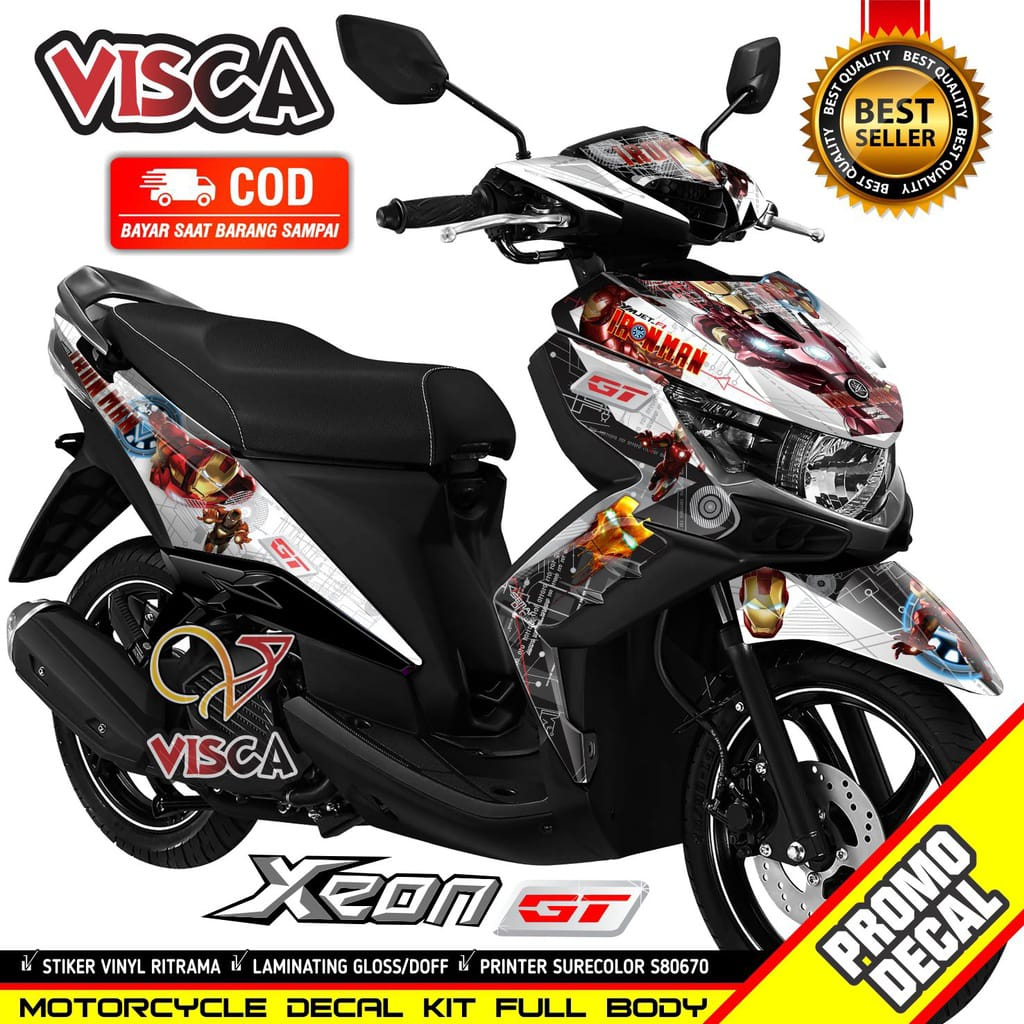 Decal Yamaha Xeon Gt 125 Striping Xeon Gt 125 Stiker Motor Xeon Gt Iron Man