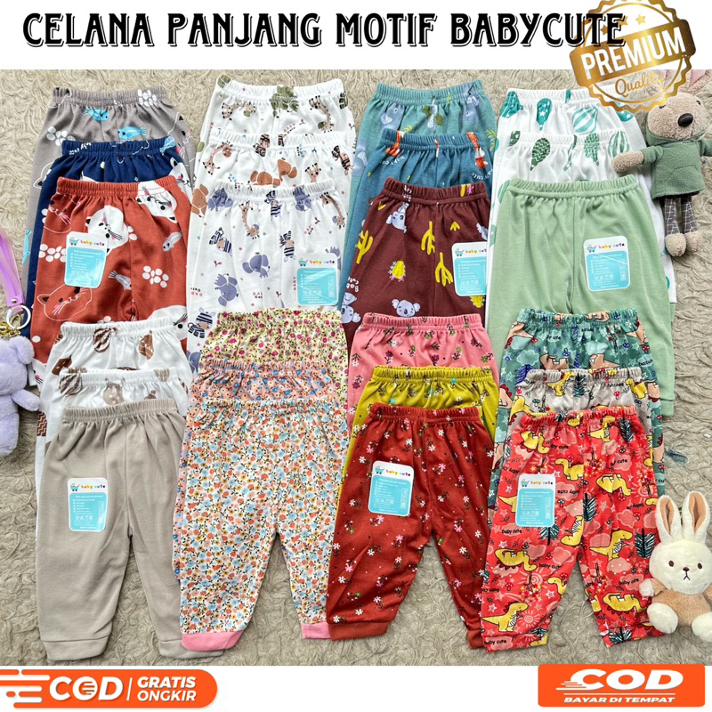 Celana Panjang Bayi baru lahir 6-12 bulan Motif Newborn SNI per 3pcs Promo 9.9