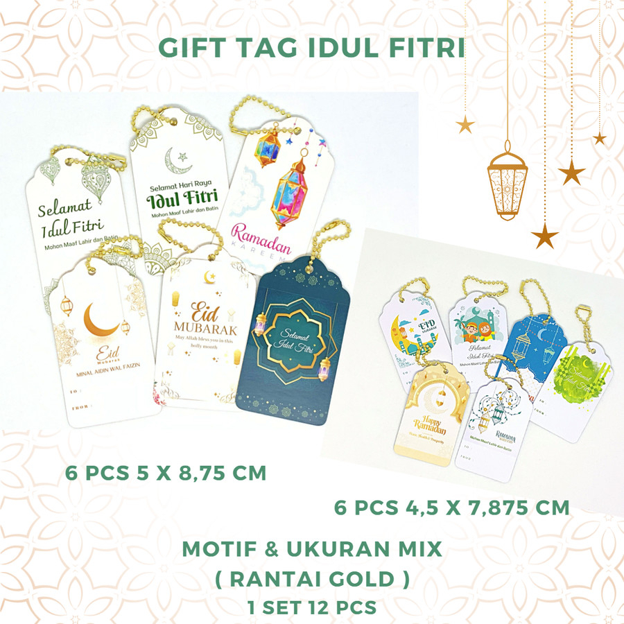 

Set Gift Tag / Hang Tag Hampers Kado Lebaran Idul Fitri Mix Motif & Uk
