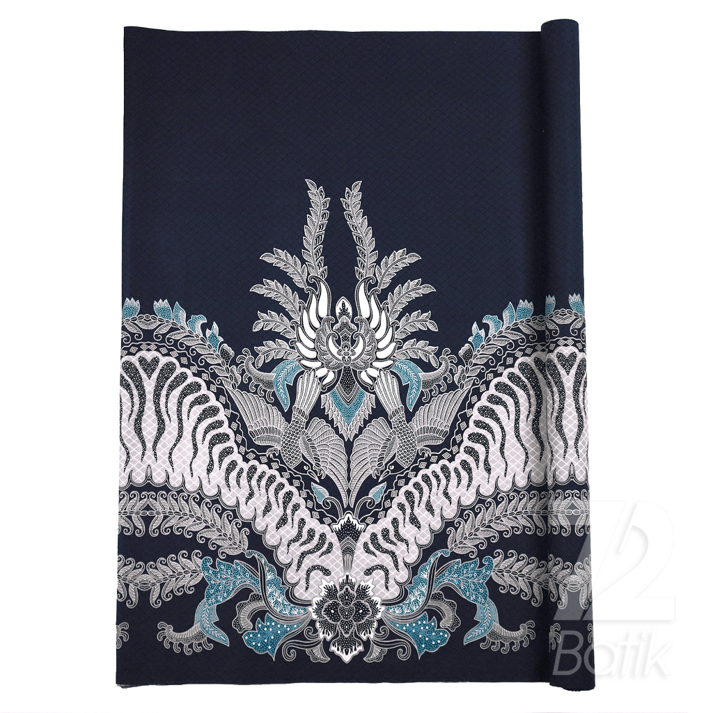 KAIN BATIK PREMIUM Bahan Katun Primissima Warna Biru Dongker Motif Aksara Elegan 724792 Cap 72 Jarik Jarit Samping Kebat Panjang Batik Katun Modern Premium Bahan Seragam Batik Pernikahan Kantor Keluarga Murah Kamen Jadi Batik Bali Lembaran