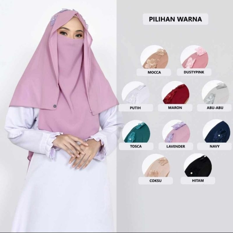 Hijab Niqab Veil Jasmine Cadar Tali Bandana / Cadar Dua Layer