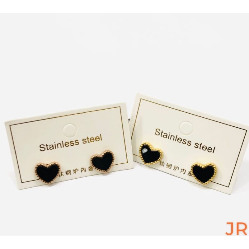 Fourfashion Anting Titanium Tusuk Love Black AK034