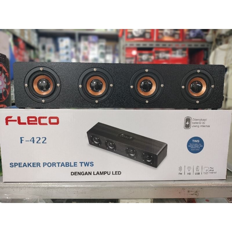 Speaker Fleco F-422 Portable Tws Bluetooth Karaoke Bisa mikrofon