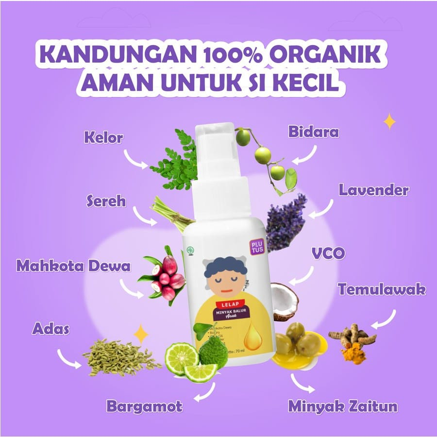 PLUTUS BAPIL &amp; LELAP MINYAK BALUR ANAK 70ML